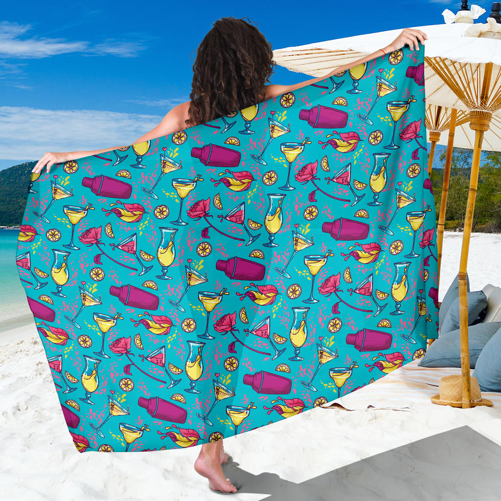 Cocktail Pattern Print Design 03 Sarong Pareo Wrap