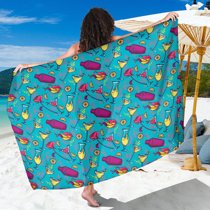 Cocktail Pattern Print Design 03 Sarong Pareo Wrap