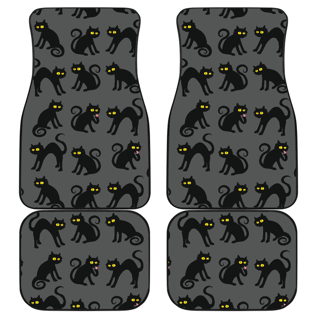 Black Cat Cute Print Pattern Car Floor Mats Front Back
