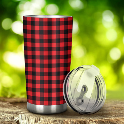 Red Black Buffalo Tartan Plaid Pattern Tumbler