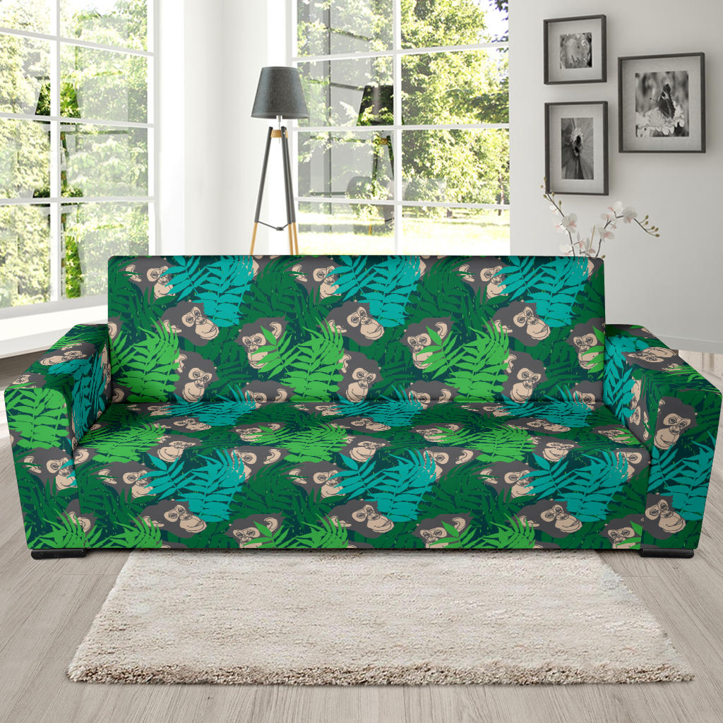 Chimpanzee Pattern Print Design 01 Sofa Slipcover