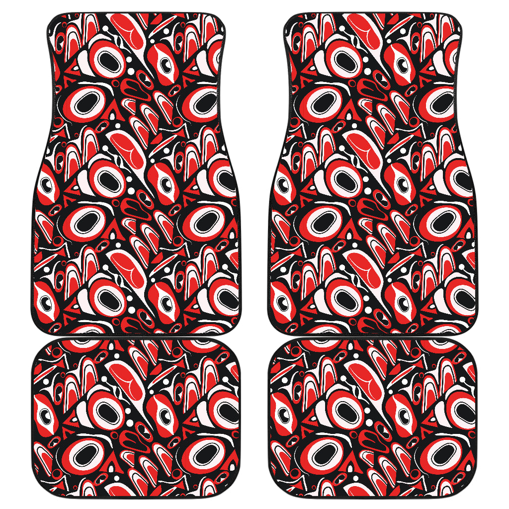 Totem Pole Texture Design Car Floor Mats Front Back
