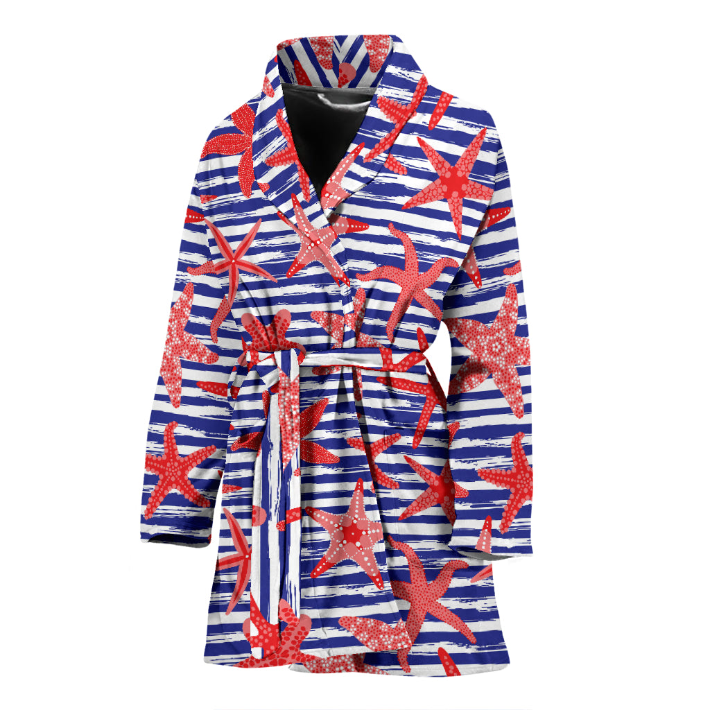 Starfish Print Design LKS401 Women Bathrobe