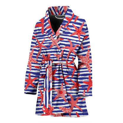 Starfish Print Design LKS401 Women Bathrobe