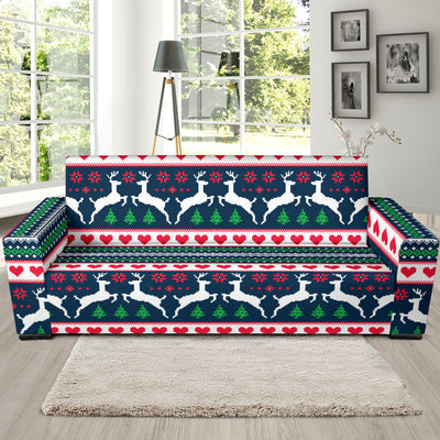 Reindeer Pattern Print Design 03 Sofa Slipcover