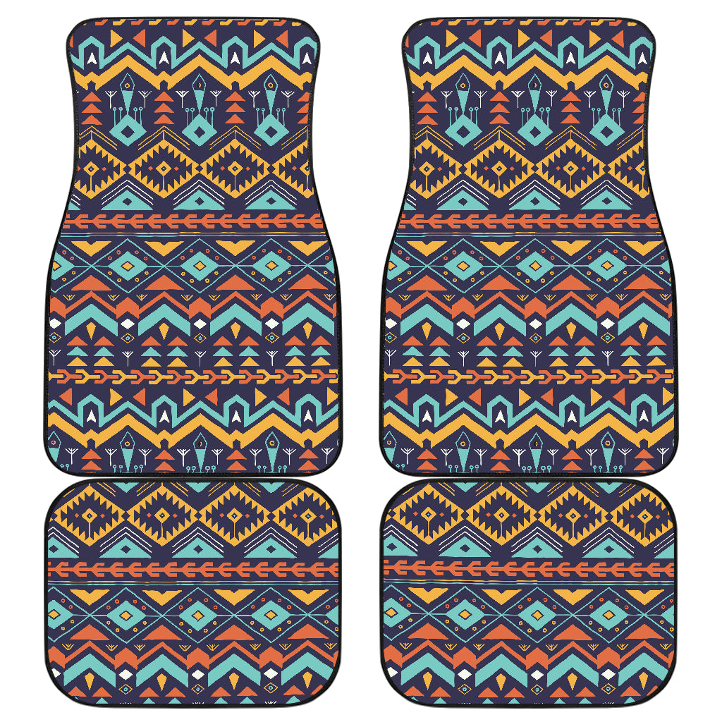 Aztec Style Print Pattern Car Floor Mats Front Back
