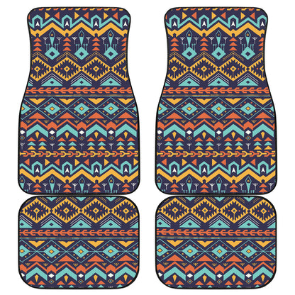 Aztec Style Print Pattern Car Floor Mats Front Back