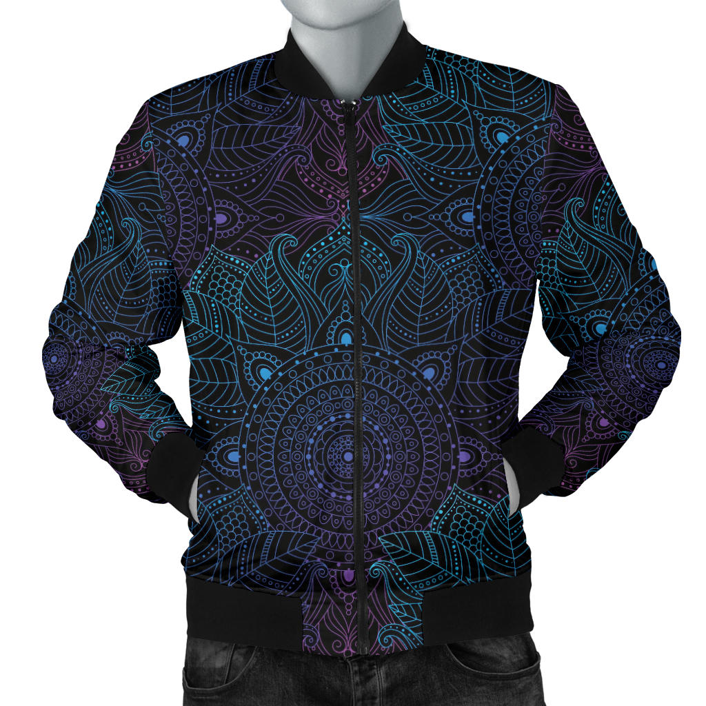 Boho Floral Mandala Men Bomber Jacket