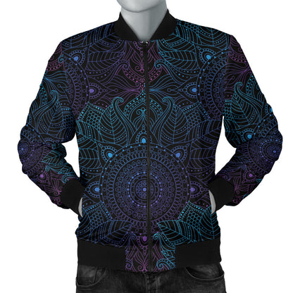 Boho Floral Mandala Men Bomber Jacket