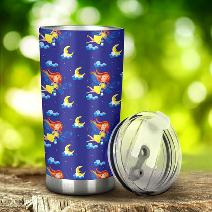 Fairy with Moon Print Pattern Tumbler