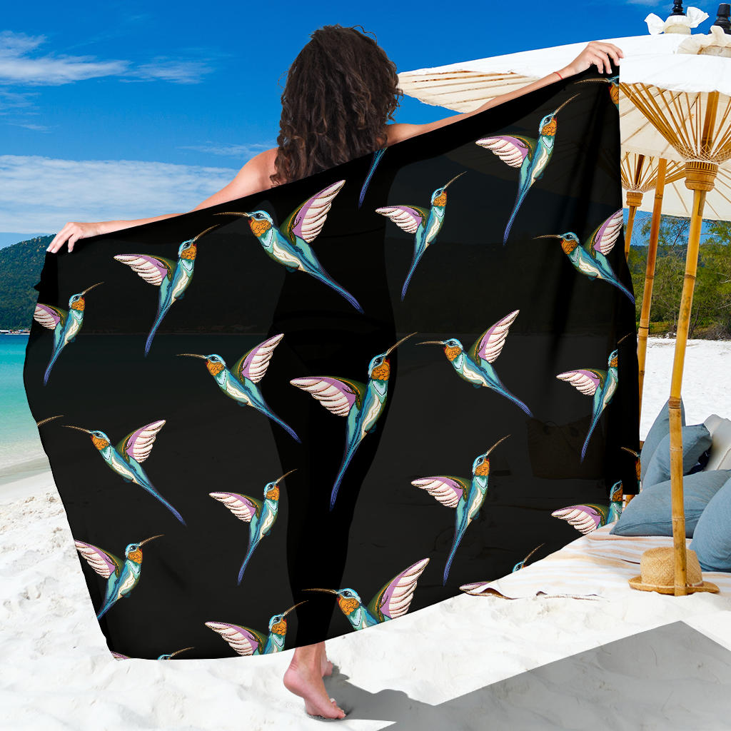 Hummingbird Pattern Print Design 06 Sarong Pareo Wrap