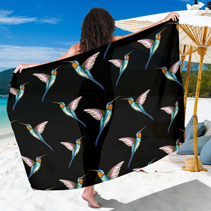 Hummingbird Pattern Print Design 06 Sarong Pareo Wrap