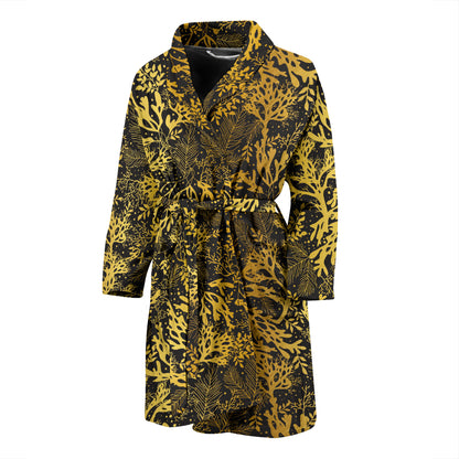 Seaweed Print Design LKS303 Men Bathrobe