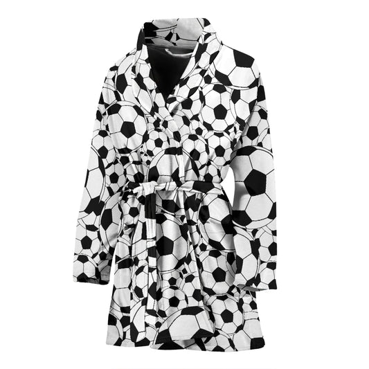 Soccer Ball Print Design LKS301 Women Bathrobe
