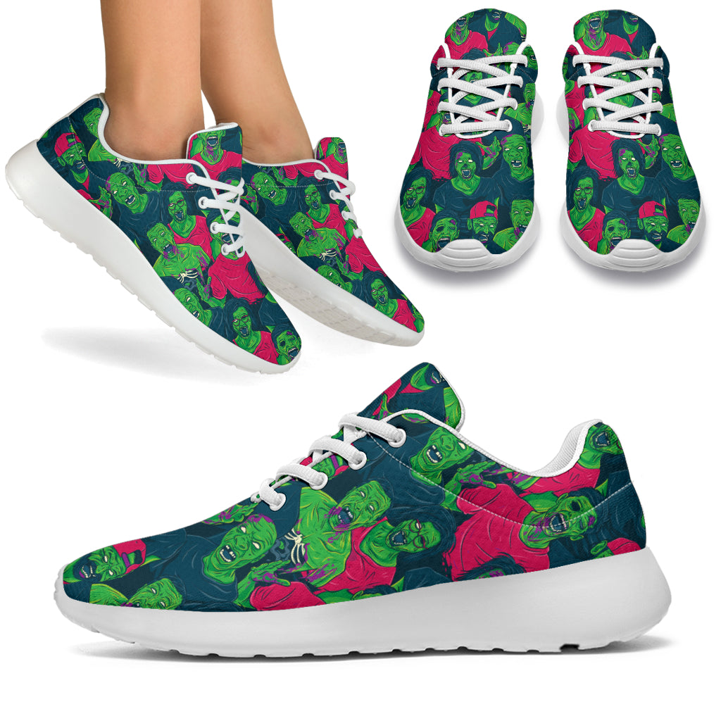 Zombie Themed Design Pattern Print Athletic Shoes