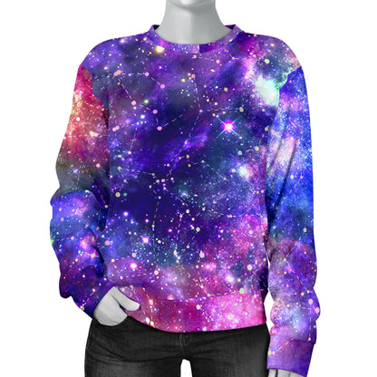 Galaxy Night Stardust Space Print  Women Long Sleeve Sweatshirt