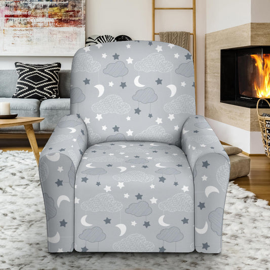 Cloud Pattern Print Design 04 Recliner Slipcover with Pocket