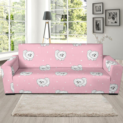 Pomeranians Pattern Print Design A02 Sofa Slipcover