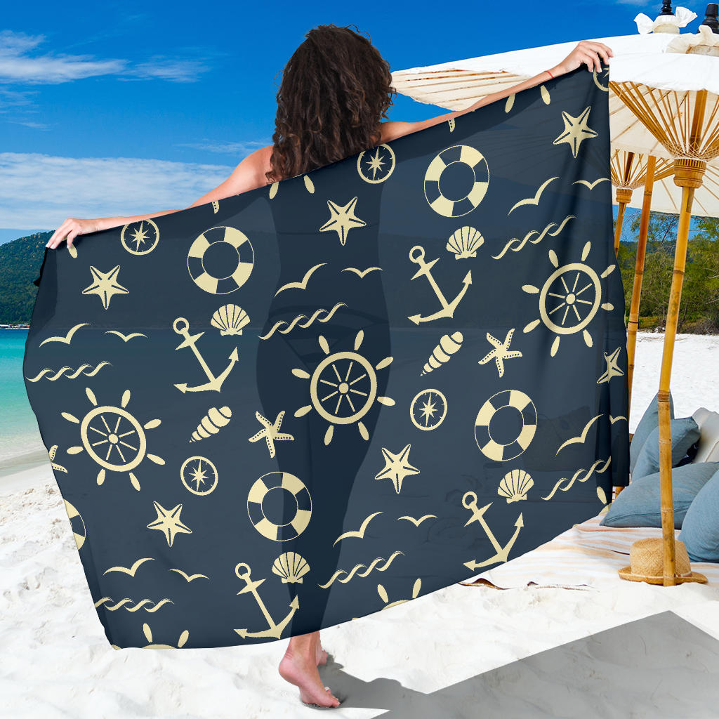 Nautical Pattern Print Design A01 Sarong Pareo Wrap