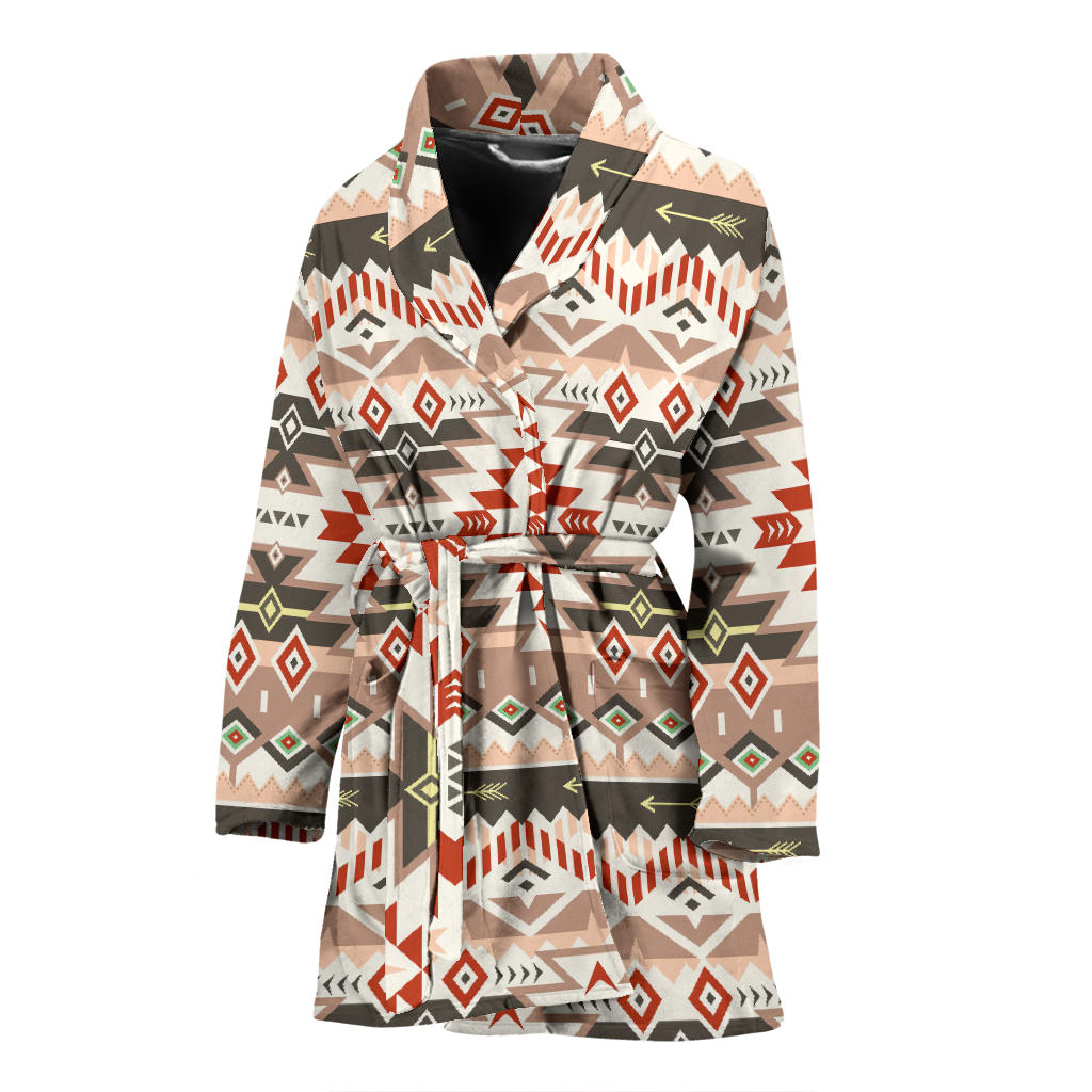 Aztec Pattern Print Design 05 Women Bathrobe