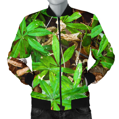 Camouflage Realistic Tree Fresh Print Men Bomber Jacket
