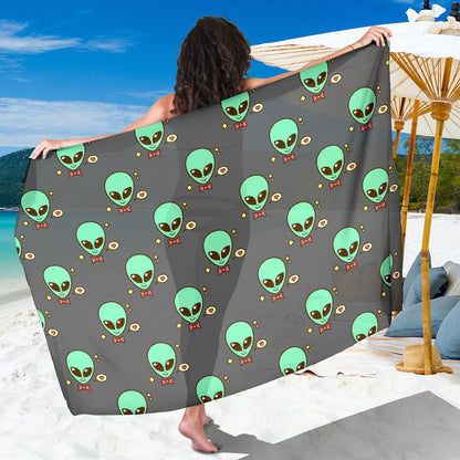 Alien Pattern Print Design 02 Sarong Pareo Wrap