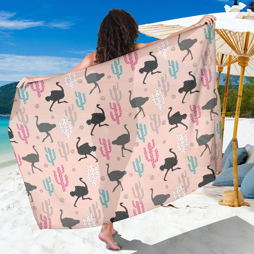 Ostrich Pattern Print Design 03 Sarong Pareo Wrap