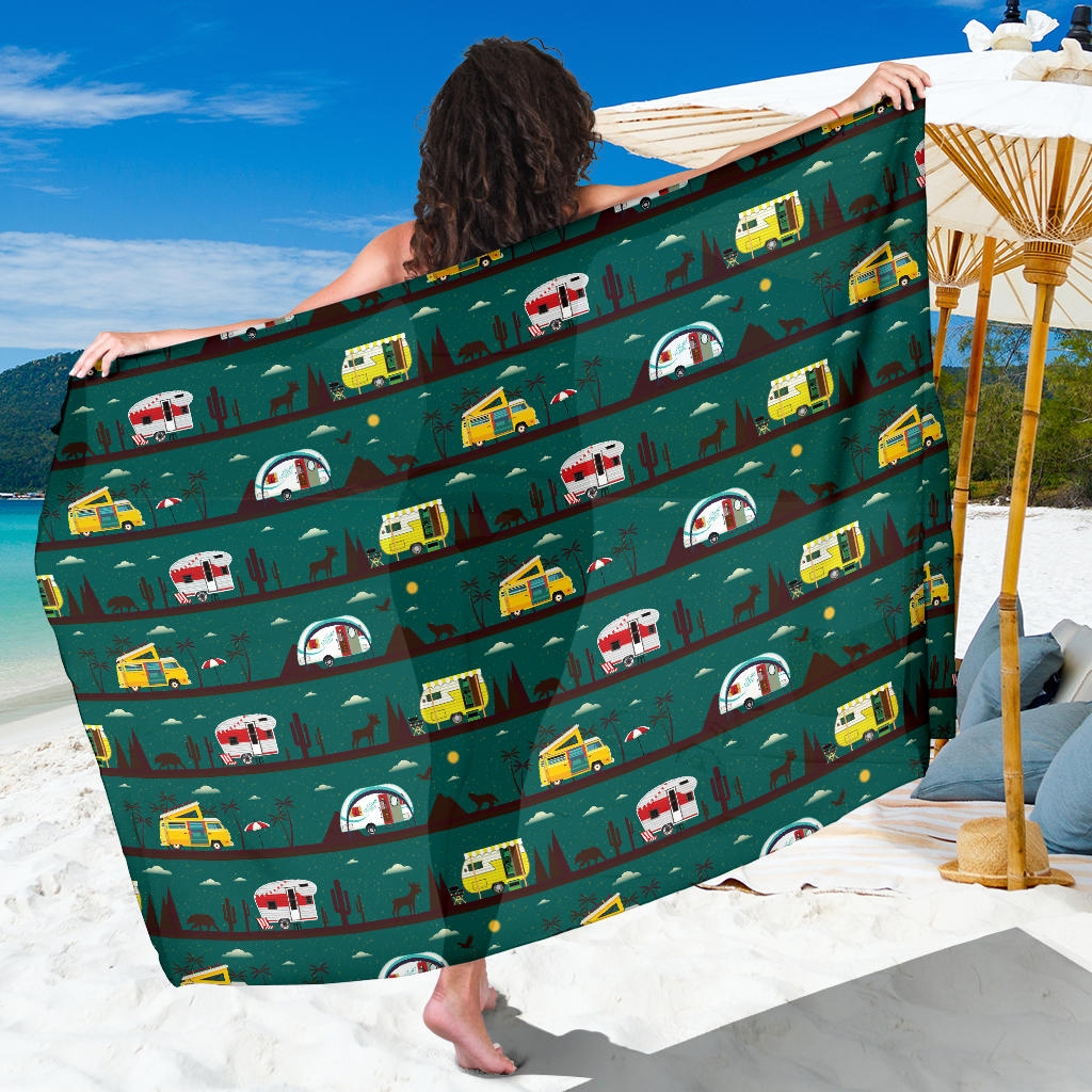 Camper Pattern Print Design 05 Sarong Pareo Wrap