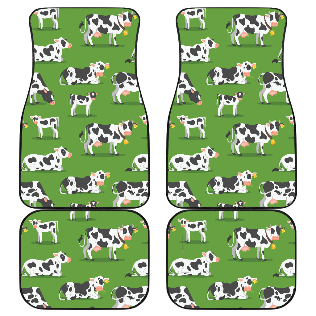 Cow Happy Print Pattern Car Floor Mats Front Back