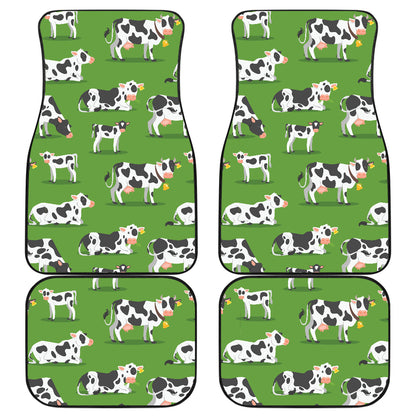 Cow Happy Print Pattern Car Floor Mats Front Back