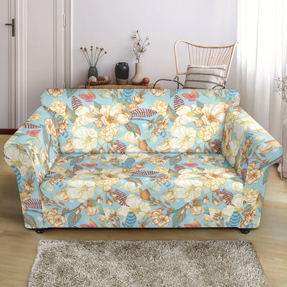 Summer Floral Print Design LKS302 Loveseat Couch Slipcover