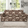 Pug Pattern Print Design A02 Sofa Slipcover