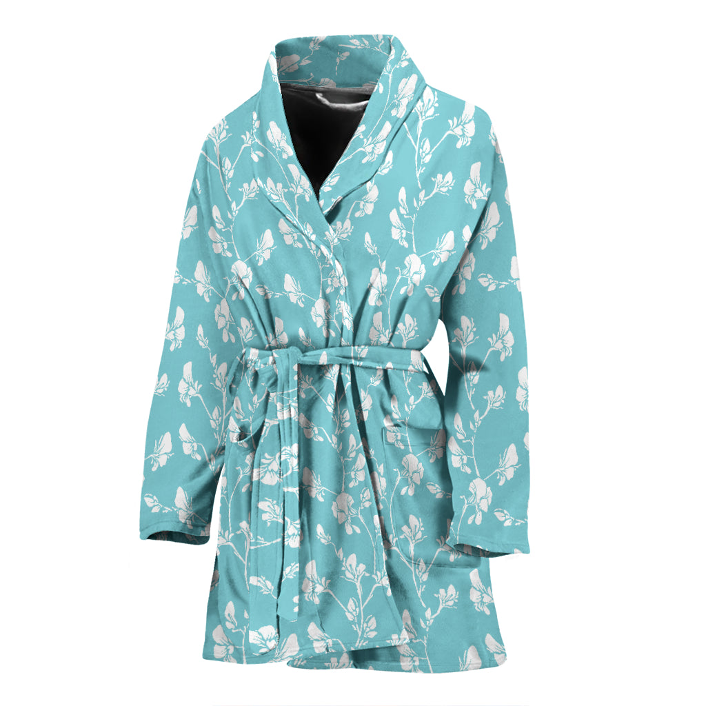 Sweet Pea Print Design LKS302 Women Bathrobe