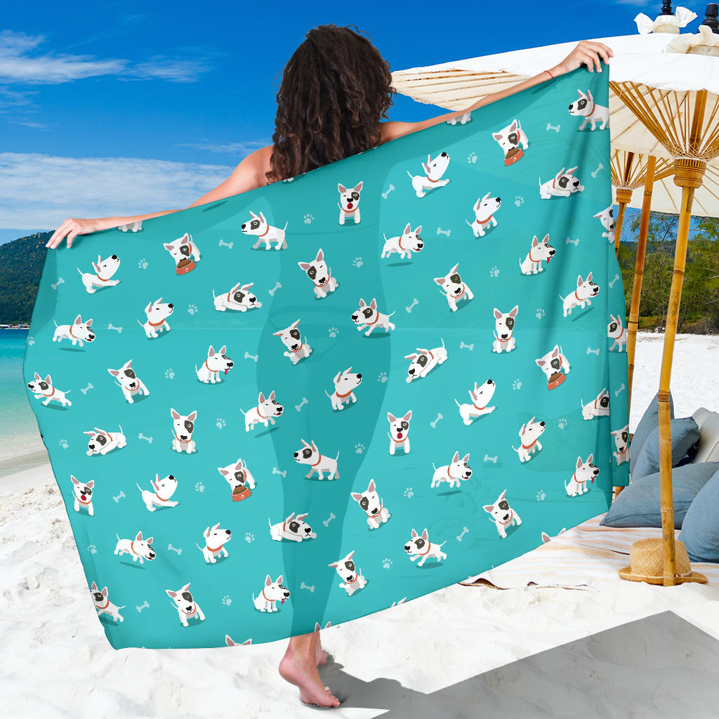 Bull Terriers Pattern Print Design 07 Sarong Pareo Wrap