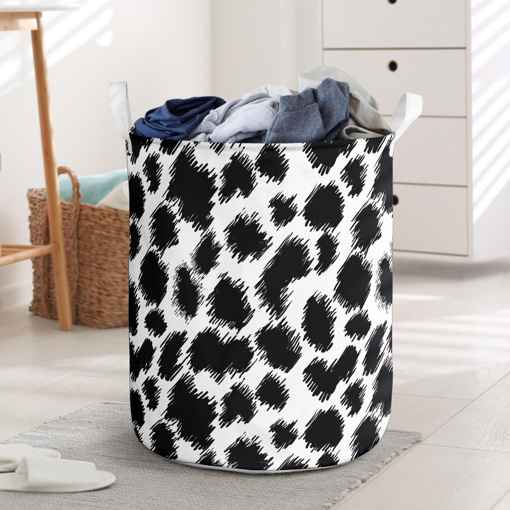 Cheetah Black Print Pattern Laundry Basket