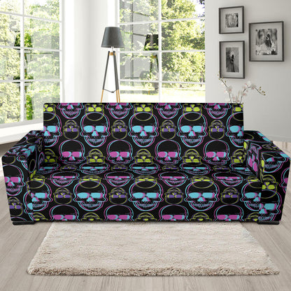Skull 3D Colorful Print Design LKS309 Sofa Slipcover