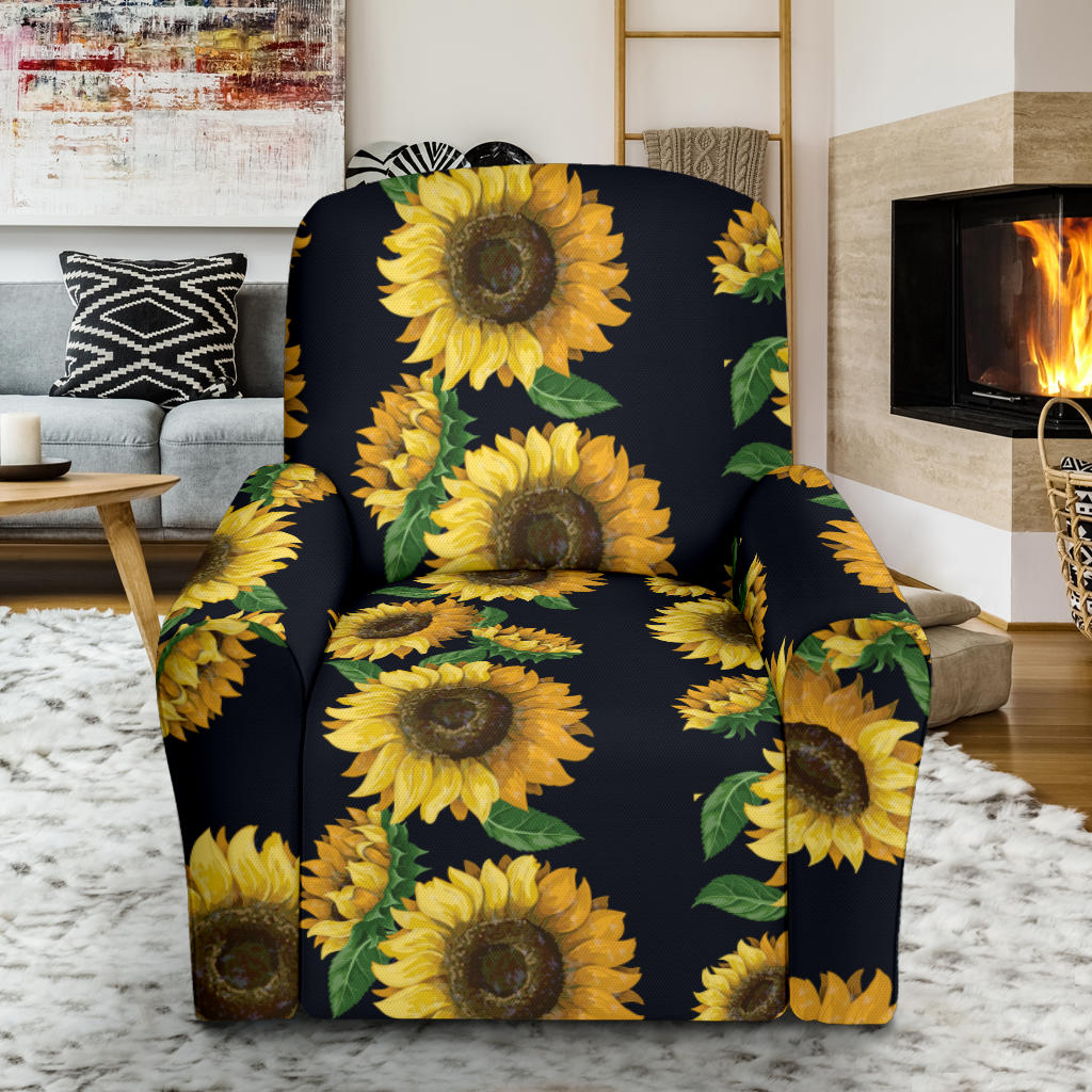 Sunflower Print Design LKS306 Recliner Slipcover with Pocket