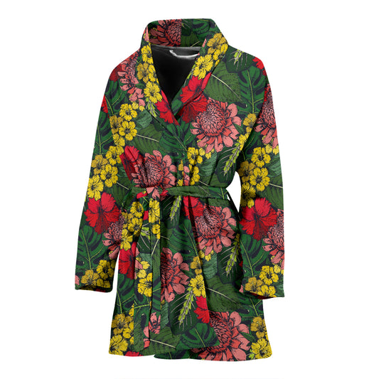 Summer Floral Print Design LKS305 Women Bathrobe