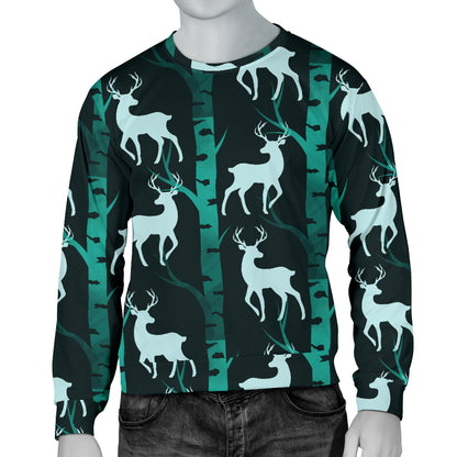 Deer Jungle Print Pattern Men Long Sleeve Sweatshirt