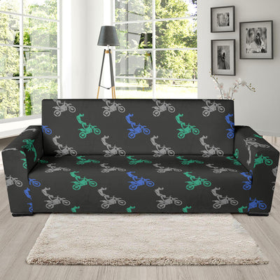 Motocross Pattern Print Design 02 Sofa Slipcover