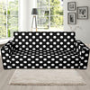 Polka Dot Black White Pattern Print Design 03 Sofa Slipcover