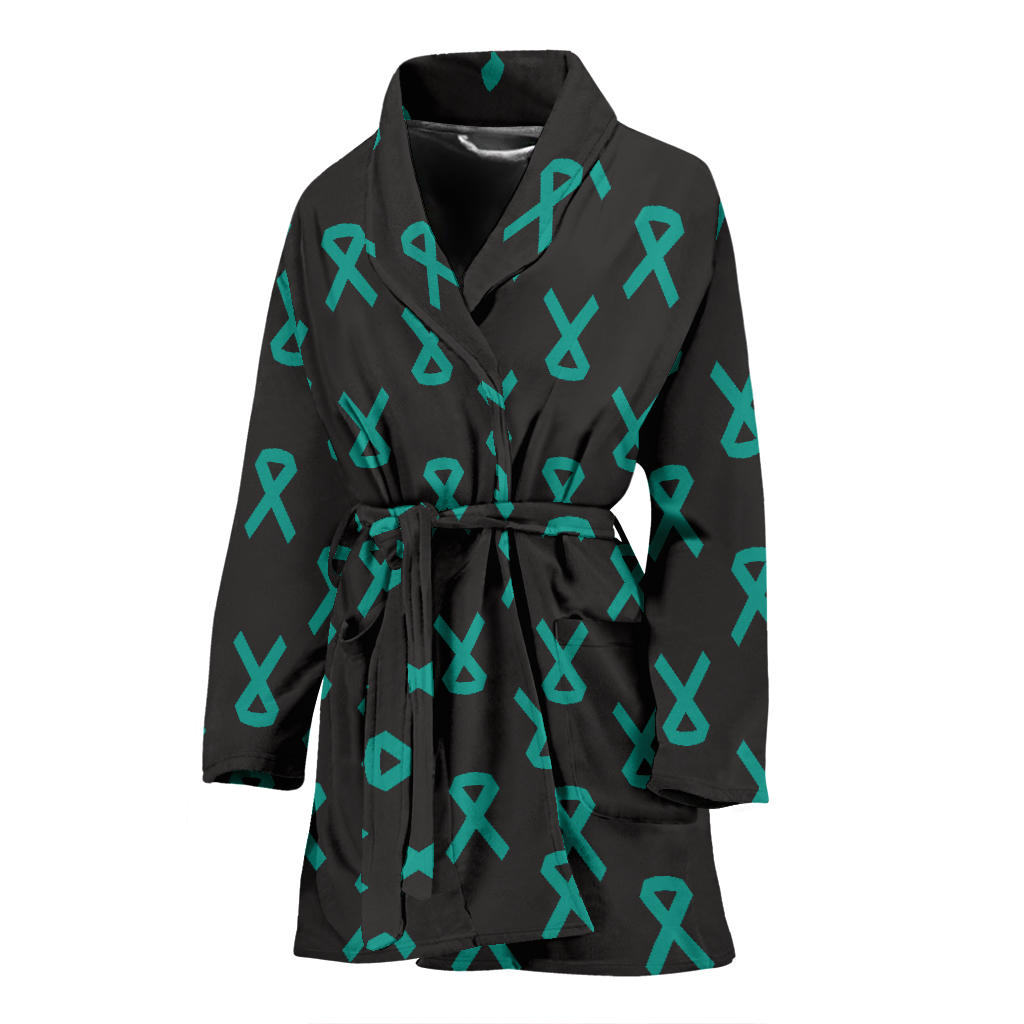 Ovarian cancer Pattern Print Design A01 Women Bathrobe