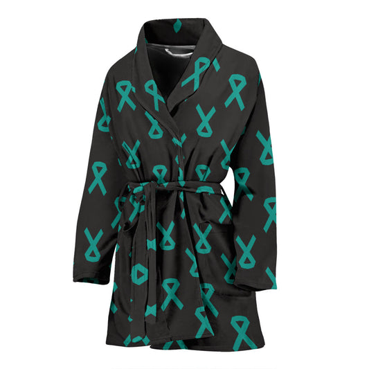 Ovarian cancer Pattern Print Design A01 Women Bathrobe