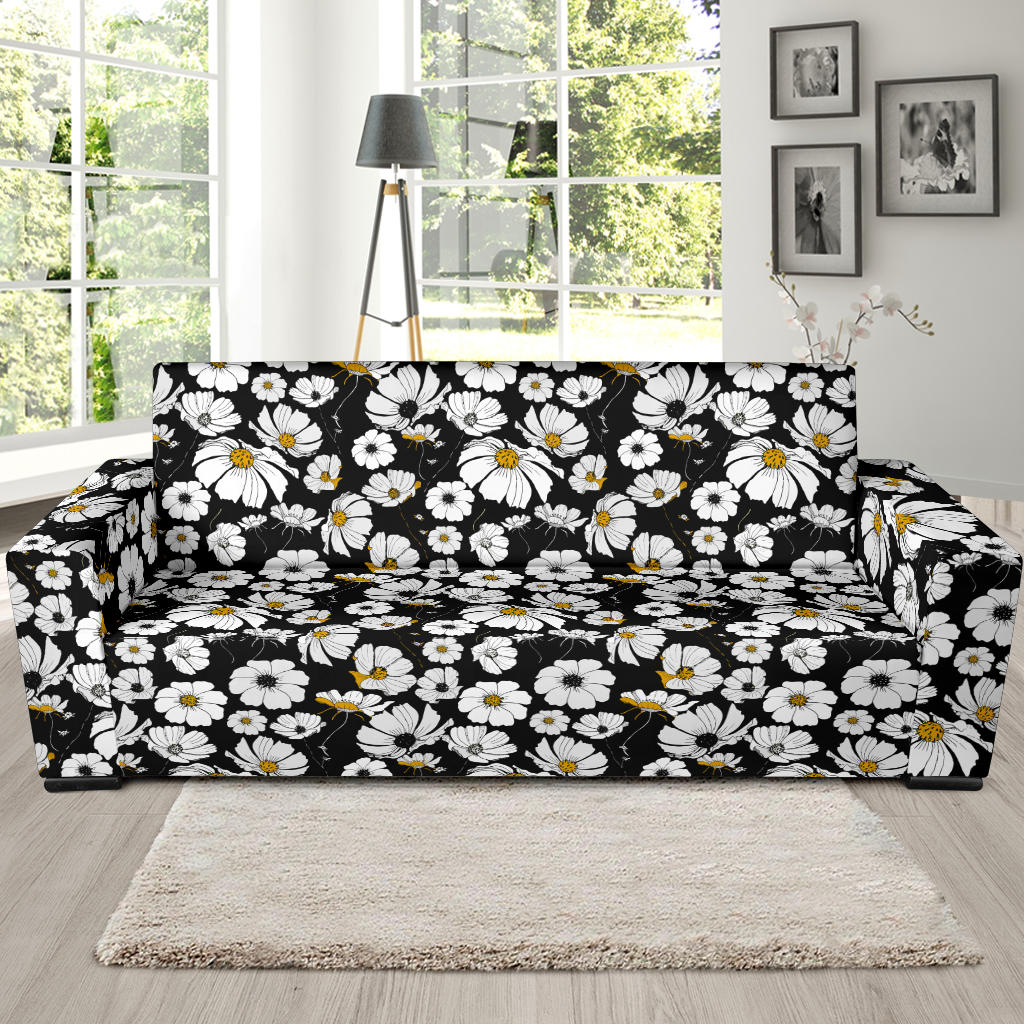 Daisy Pattern Print Design 02 Sofa Slipcover