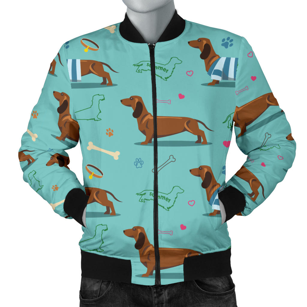 Dachshund Paw Decorative Print Pattern Men Bomber Jacket