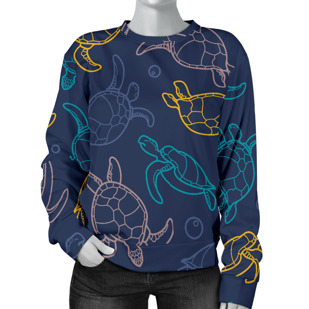 Sea Turtle Baby Print Women Long Sleeve Sweatshirt