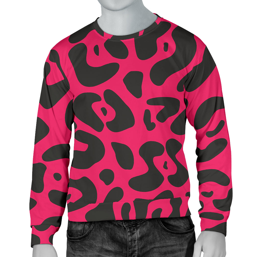 Cheetah Pink Print Pattern Men Long Sleeve Sweatshirt