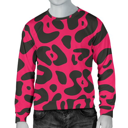 Cheetah Pink Print Pattern Men Long Sleeve Sweatshirt