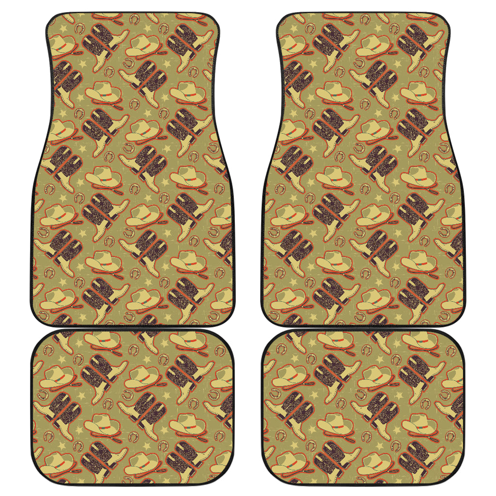 Western Cowboy Themed Car Floor Mats Front Back