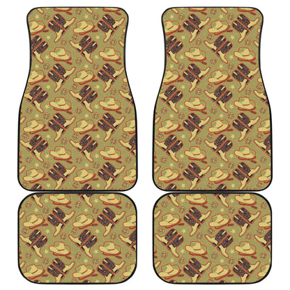 Western Cowboy Themed Car Floor Mats Front Back